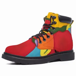 Men Floral Punch Mid Top Boots