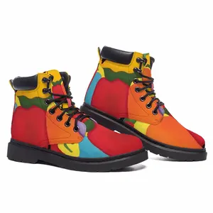 Men Floral Punch Mid Top Boots