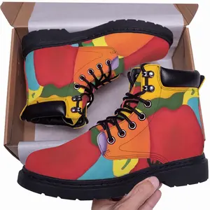 Men Floral Punch Mid Top Boots