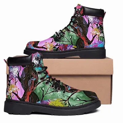 Men Colorful Family Tree Mid Top Boots