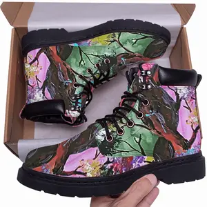 Men Colorful Family Tree Mid Top Boots