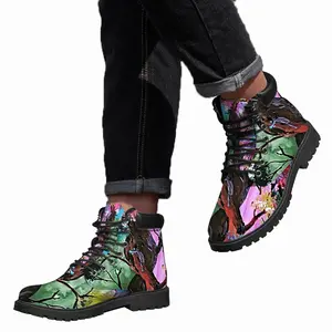 Men Colorful Family Tree Mid Top Boots