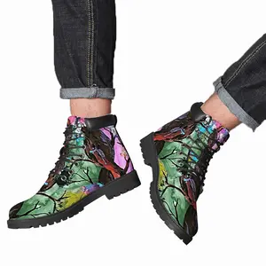 Men Colorful Family Tree Mid Top Boots