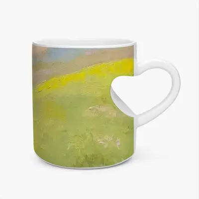 Flower Field Peach Heart Mug