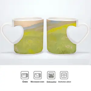 Flower Field Peach Heart Mug