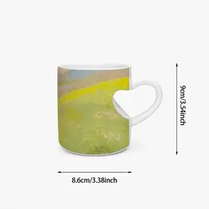 Flower Field Peach Heart Mug