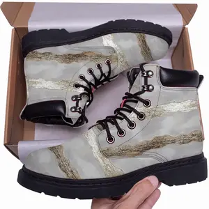 Men Gold Waves Mid Top Boots