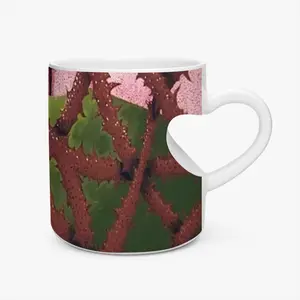 Calvary Through Thorns Peach Heart Mug