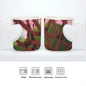 Calvary Through Thorns Peach Heart Mug