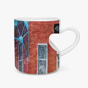 Under The Viaduct Peach Heart Mug