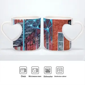 Under The Viaduct Peach Heart Mug