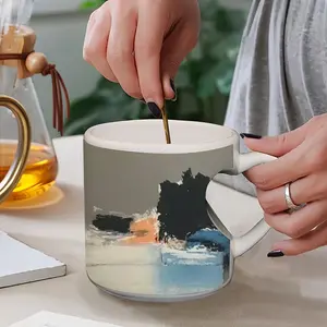 Boats On The Pond Peach Heart Mug