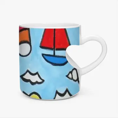 Seaside Peach Heart Mug