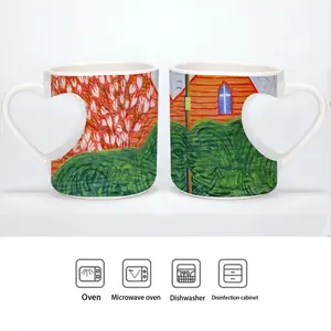 Verdant Curtain Peach Heart Mug