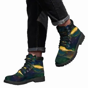 Men Beautiful Landscape Mid Top Boots