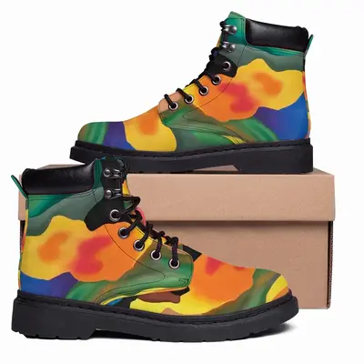 Men Floral Blend Mid Top Boots