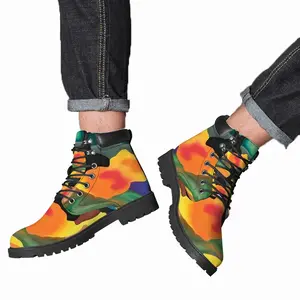 Men Floral Blend Mid Top Boots