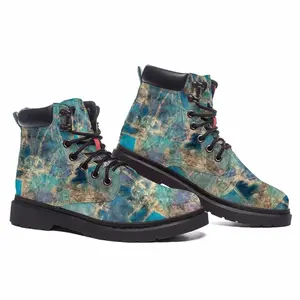 Men Blue Mid Top Boots