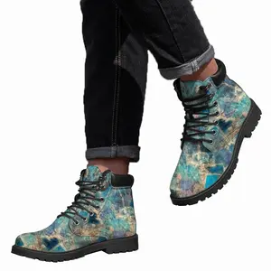 Men Blue Mid Top Boots