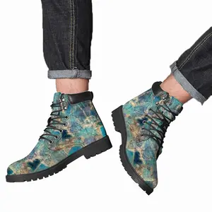 Men Blue Mid Top Boots