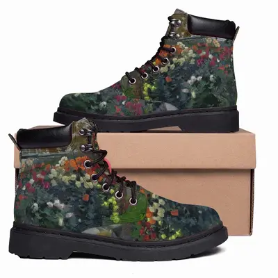 Men The Autumn Flowers Mid Top Boots