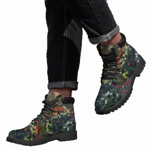 Men The Autumn Flowers Mid Top Boots