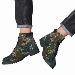 Men The Autumn Flowers Mid Top Boots