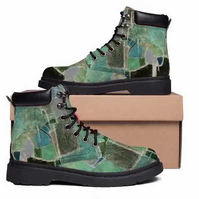 Men Landscape With Blue Mid Top Boots