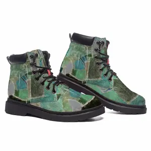 Men Landscape With Blue Mid Top Boots