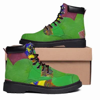 Men Green Woman Mid Top Boots