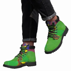 Men Green Woman Mid Top Boots