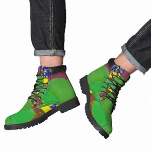 Men Green Woman Mid Top Boots