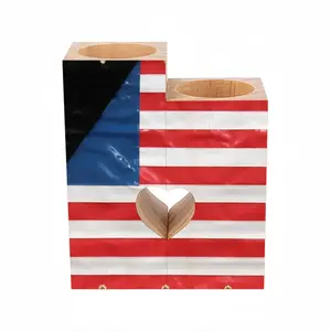 Pubic Flag United States Candle Holder