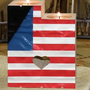 Pubic Flag United States Candle Holder