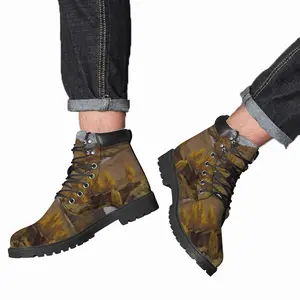 Men Golden Autumn Mid Top Boots