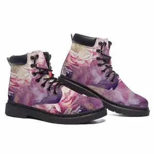 Men Flowers Glowing Mid Top Boots