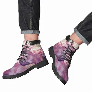 Men Flowers Glowing Mid Top Boots