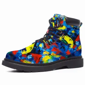 Men Beautiful Floral Mid Top Boots