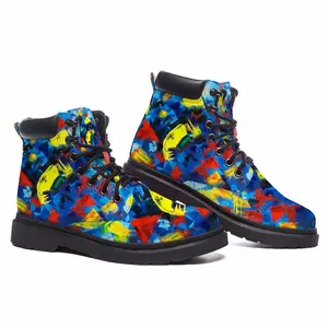 Men Beautiful Floral Mid Top Boots