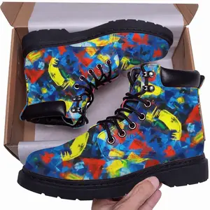 Men Beautiful Floral Mid Top Boots