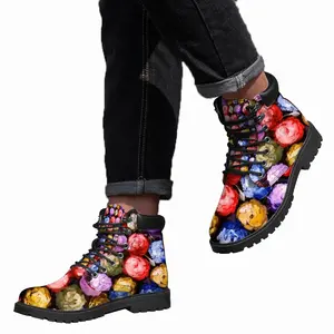 Men Beautiful Like Roses Mid Top Boots