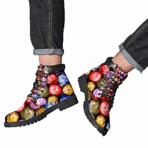 Men Beautiful Like Roses Mid Top Boots