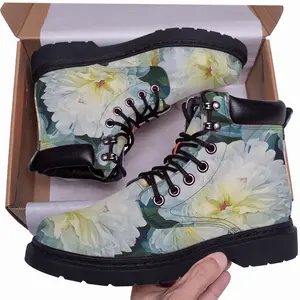 Men Magic Of Peonies Mid Top Boots