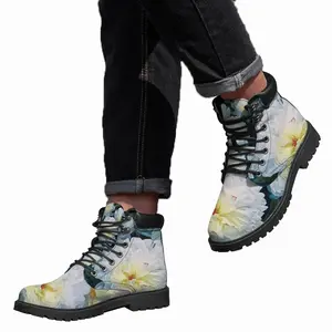 Men Magic Of Peonies Mid Top Boots