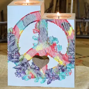 Peace Love Flower Memory Candle Holder