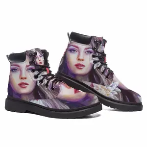 Men Floral Queen Mid Top Boots