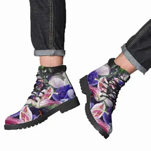 Men Floral Fantasy Mid Top Boots