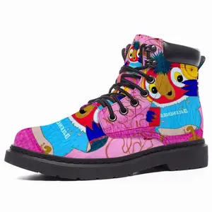 Men Fashionista - Bird Animals Pink Yellow Balenciaga Mid Top Boots