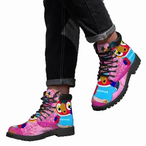 Men Fashionista - Bird Animals Pink Yellow Balenciaga Mid Top Boots