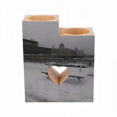 Winter In Paris From Arcole Bridge Candle Holder